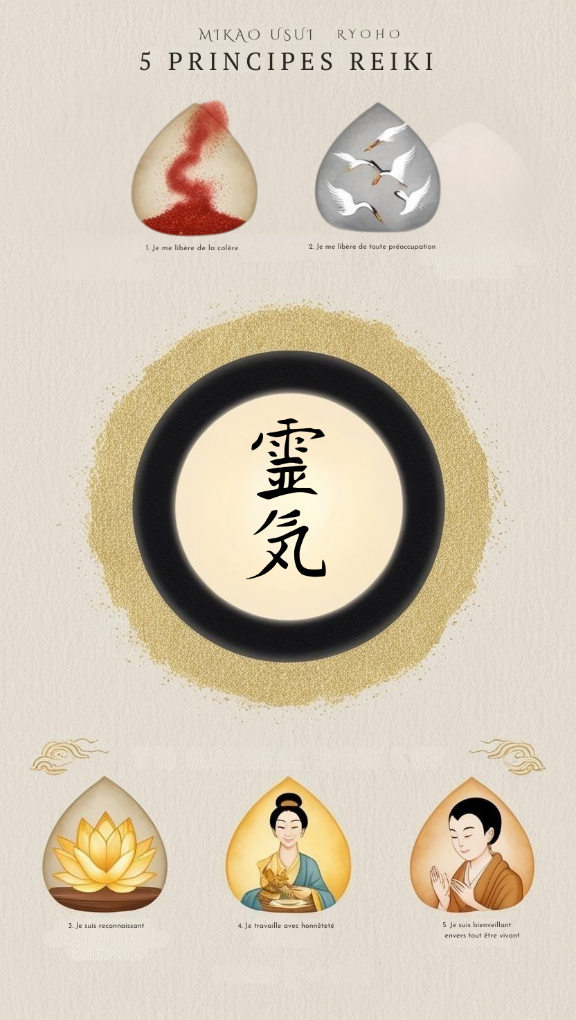 Infographie 5 Principes Reiki