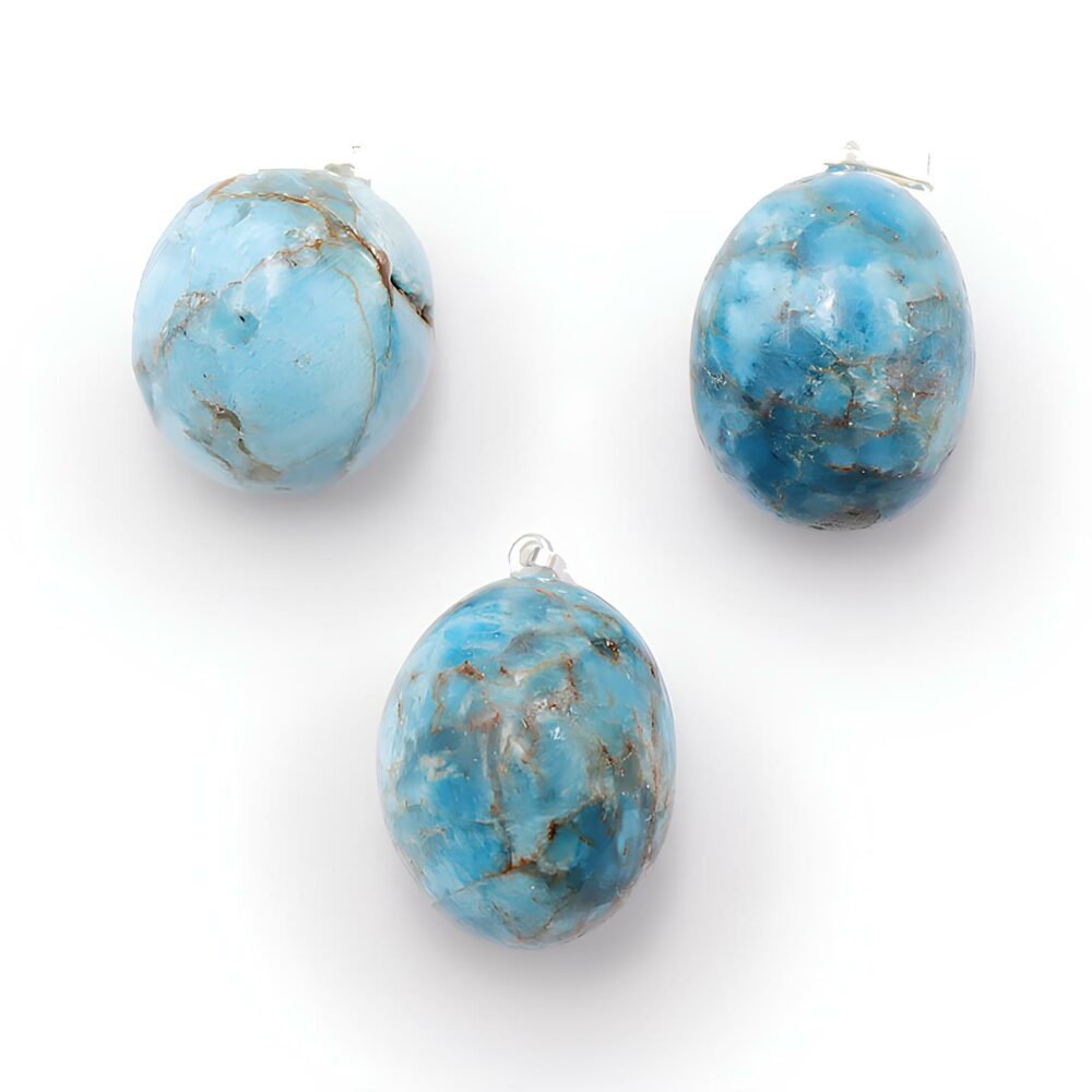 Pendentif Pierre Roulée Apatite Bleue