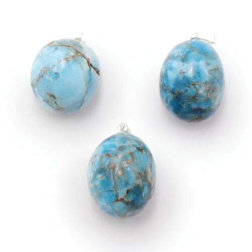 Pendentif Pierre Roulée Apatite Bleue