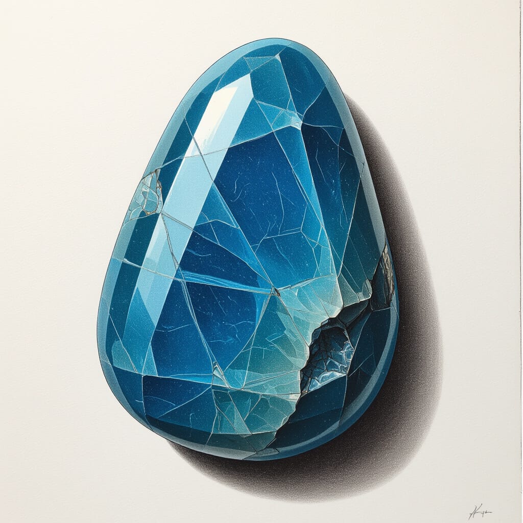 Pierre Apatite Bleue gemme