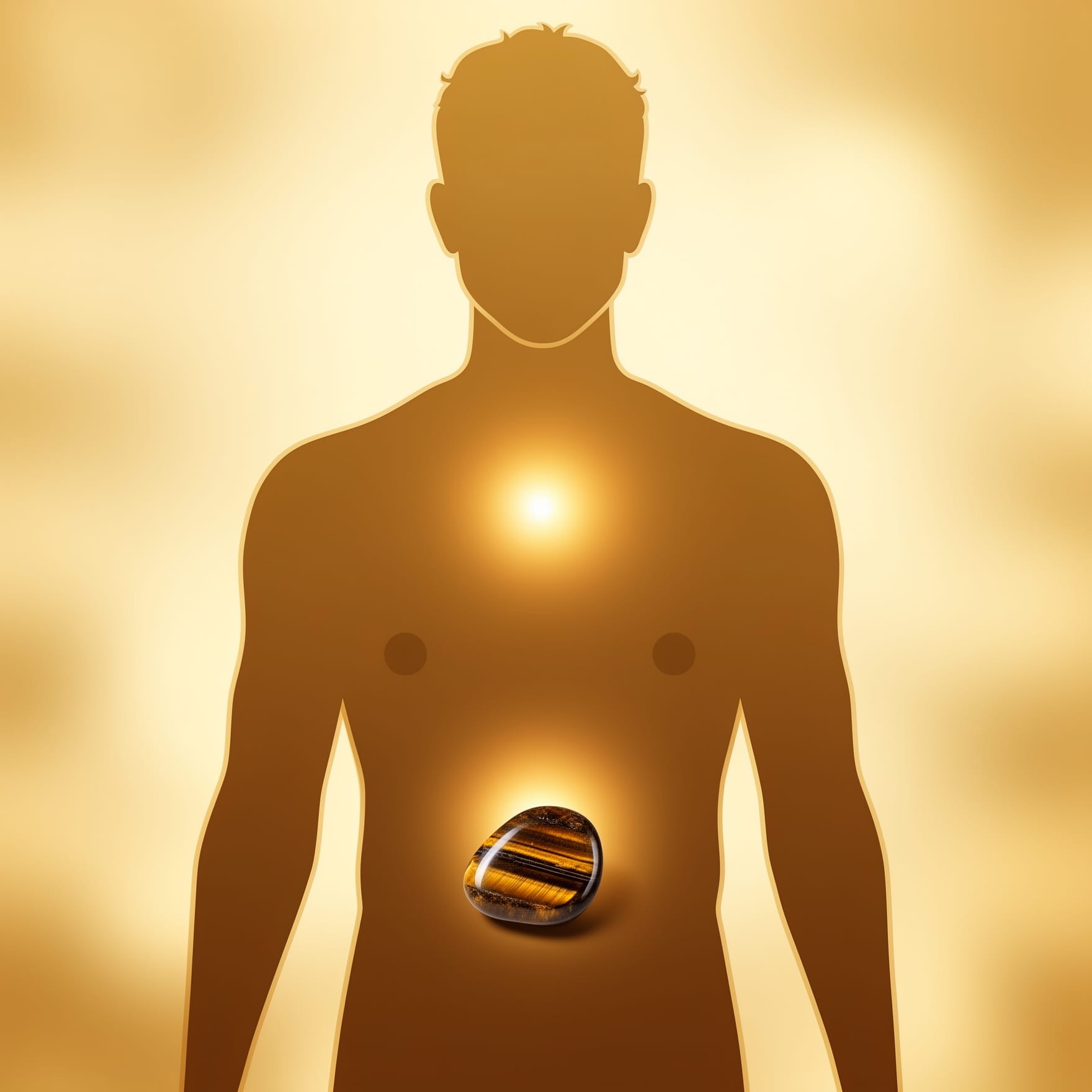 Chakra plexus solaire corps humain oeil de tigre