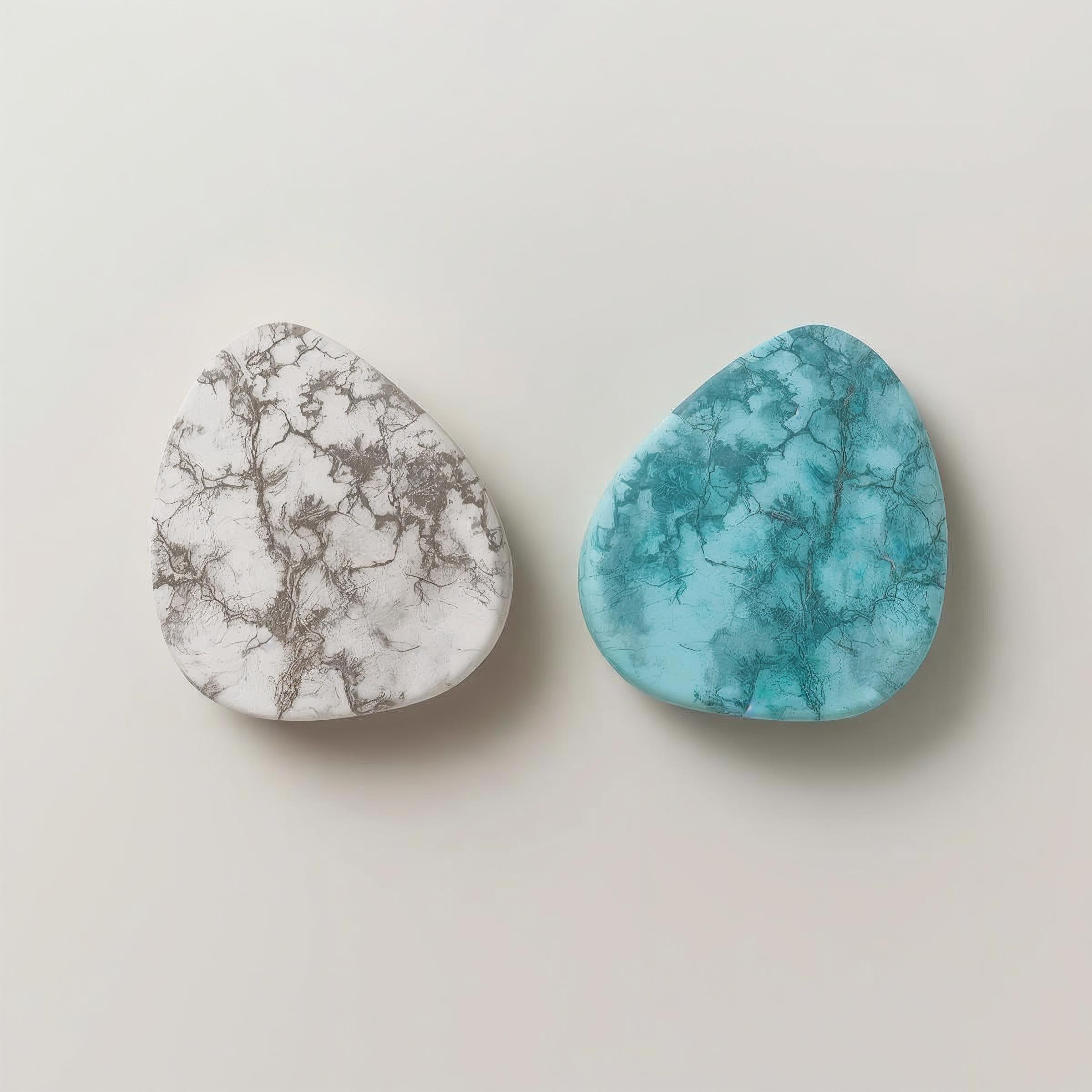 Howlite naturelle vs Howlite teintée turquoise