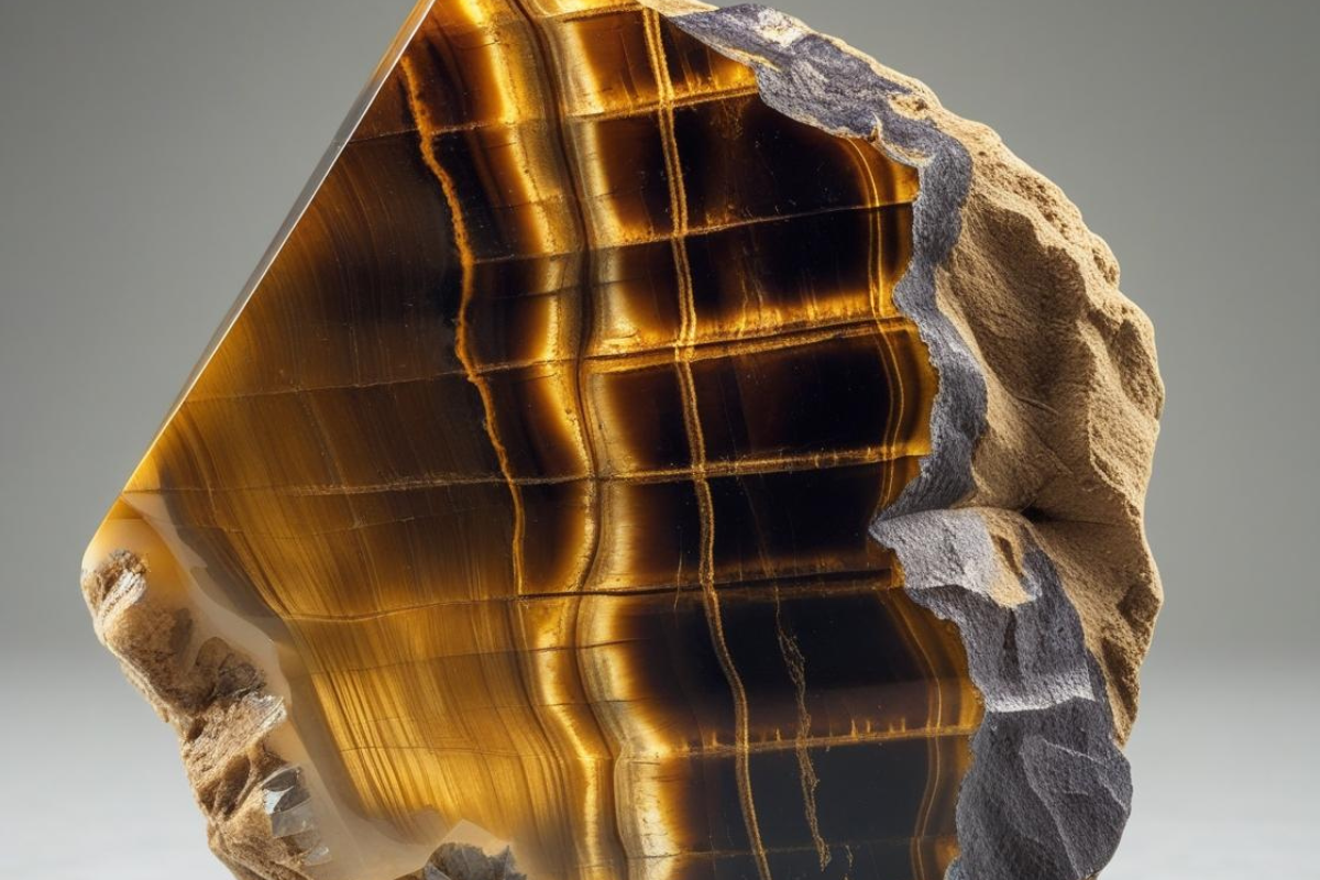 Oeil de tigre brut section transversale