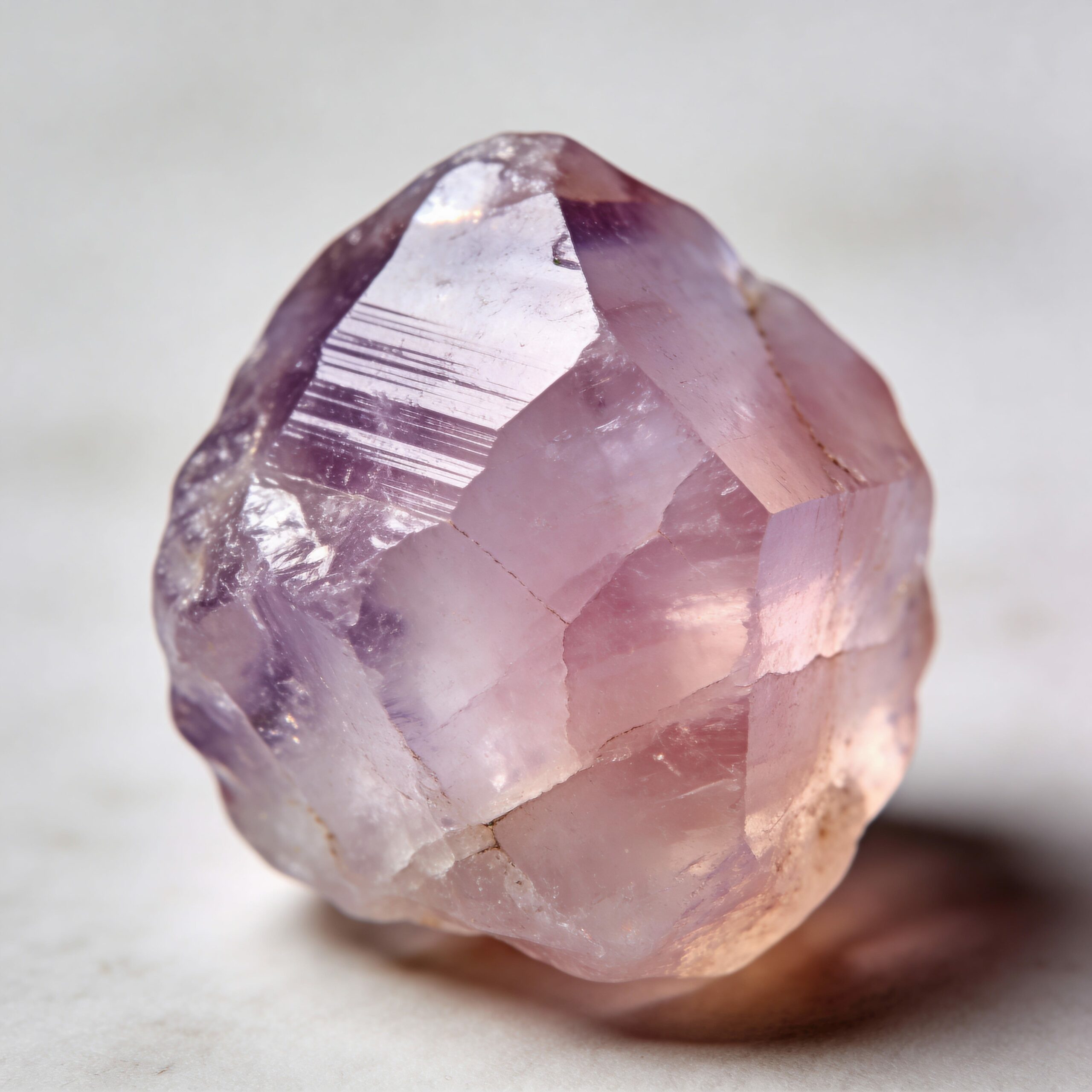 Macro cristal kunzite transparence et stries