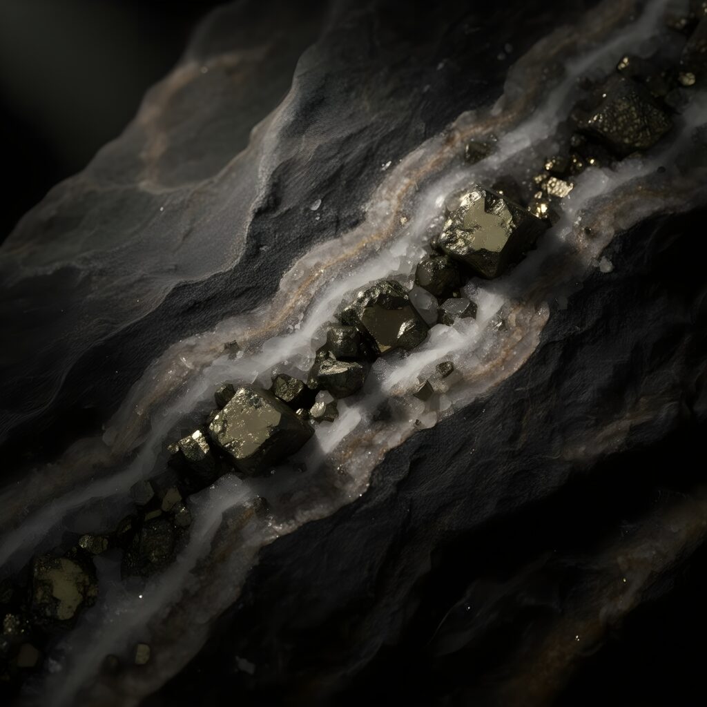 Veine hydrothermale (pyrite in situ)