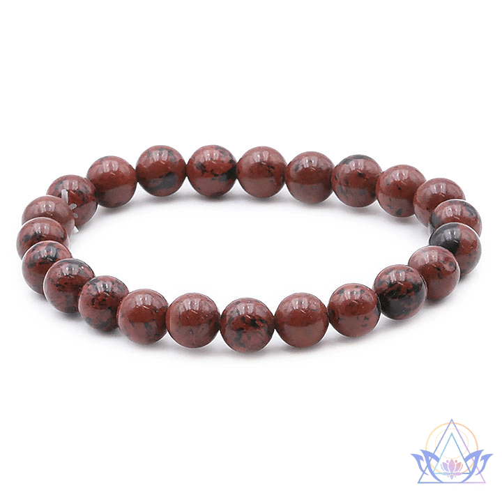 Bracelet d'ancrage obsidienne acajou