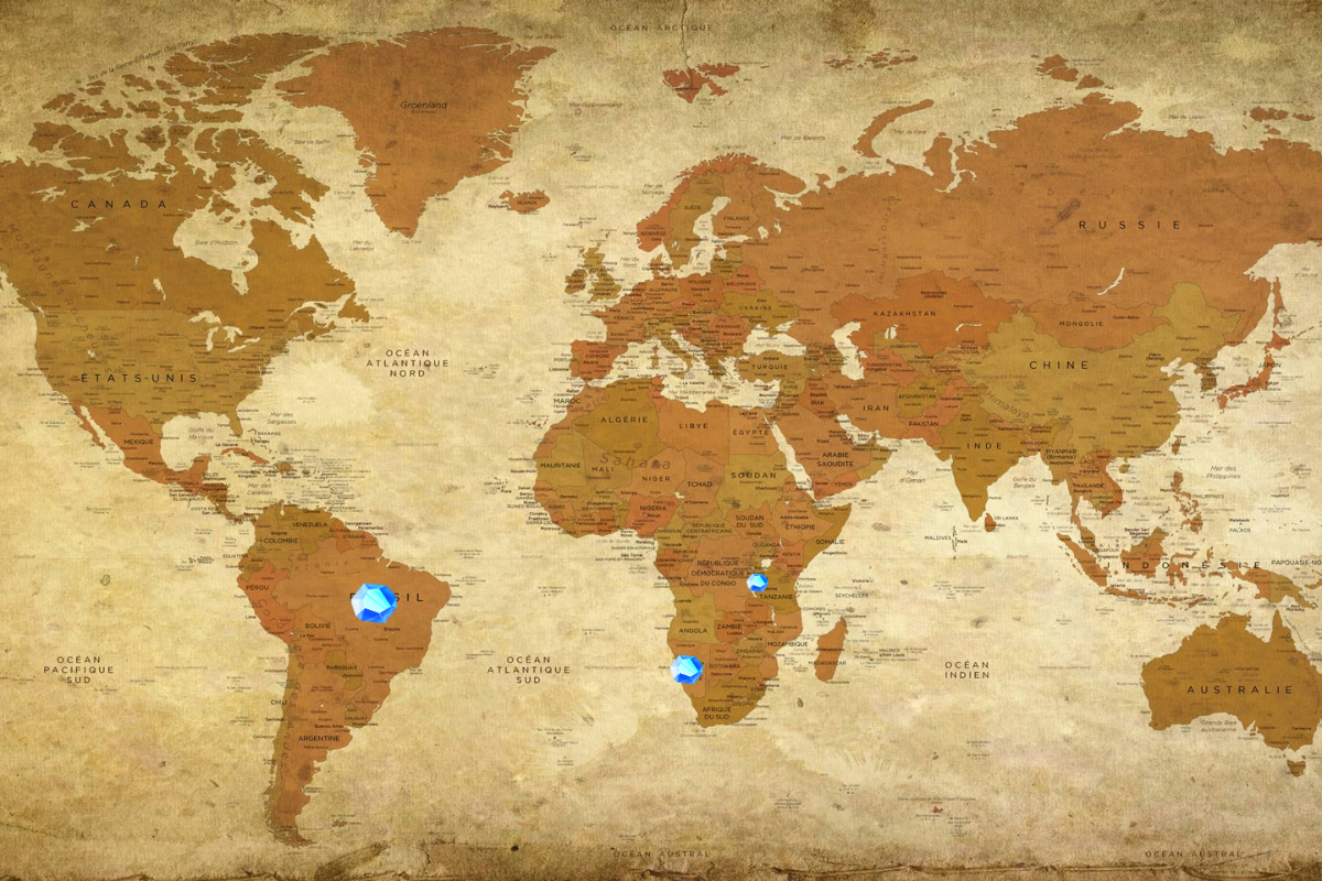 Carte Gisements Calcédoine Bleue