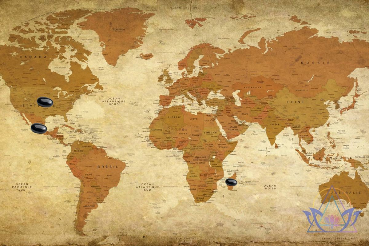 Carte Gisements Obsidienne Noire Monde