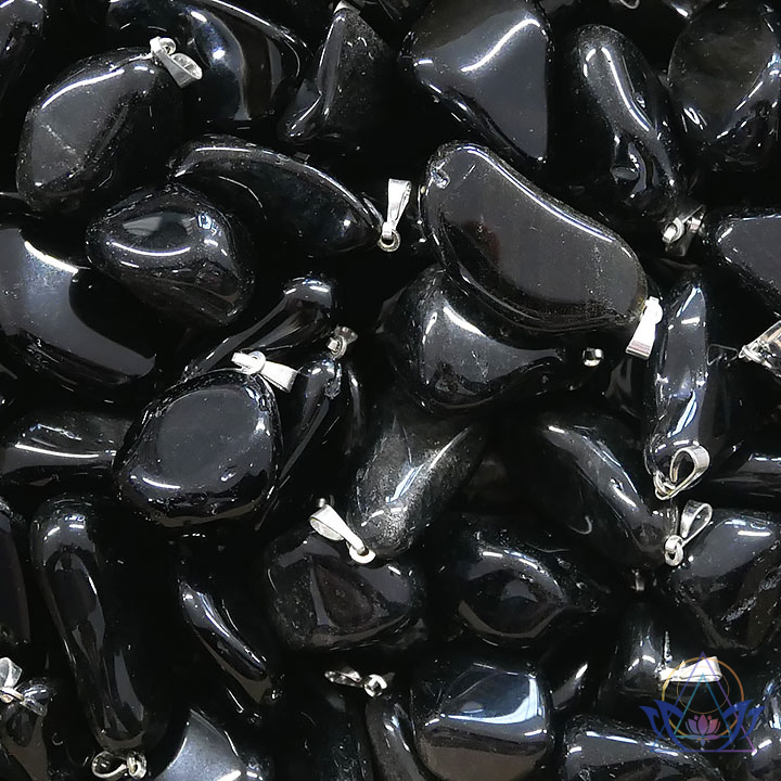 Pendentifs Obsidienne Argentée