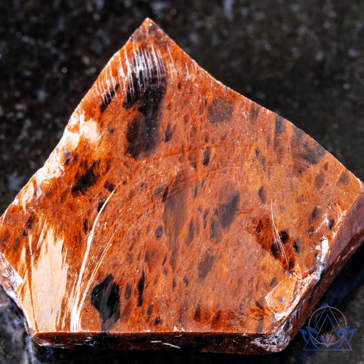 Tranche polie d'obsidienne acajou