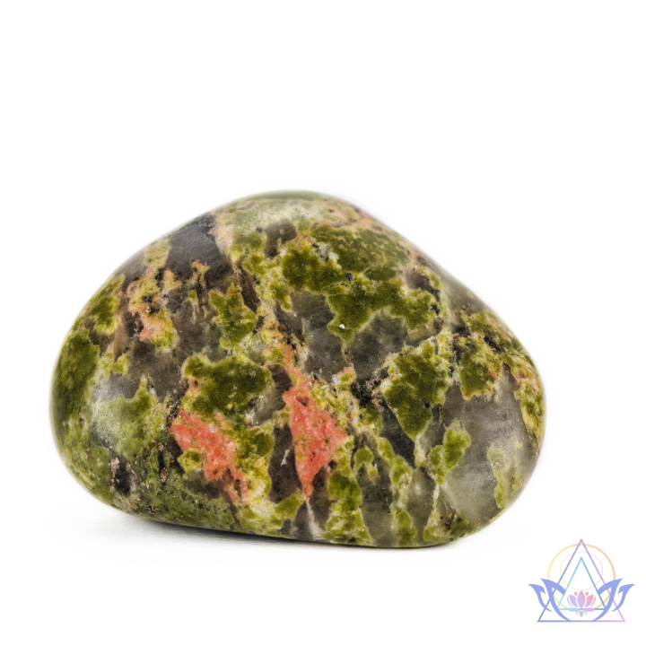 Pierre roulée d'unakite, symbole d'équilibre émotionnel