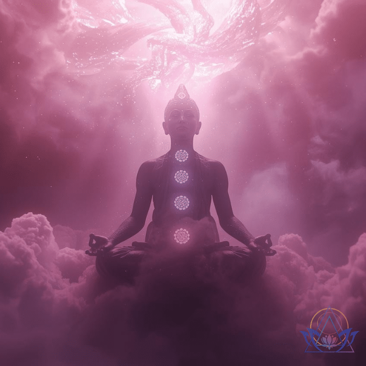 Illustration violette du chakra couronne Sahasrara